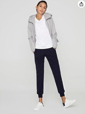 Ajisai Woman's Black Jogger, Run, Yoga Drawstring Pant Pockets Medium Petite